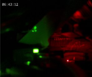 Camera view of the LEDs on FPGA board pi5